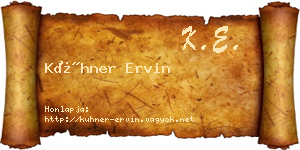 Kühner Ervin névjegykártya