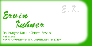 ervin kuhner business card