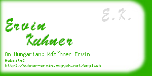 ervin kuhner business card